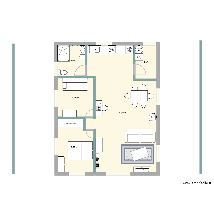 brocourt 2. Plan de 5 pièces et 67 m2
