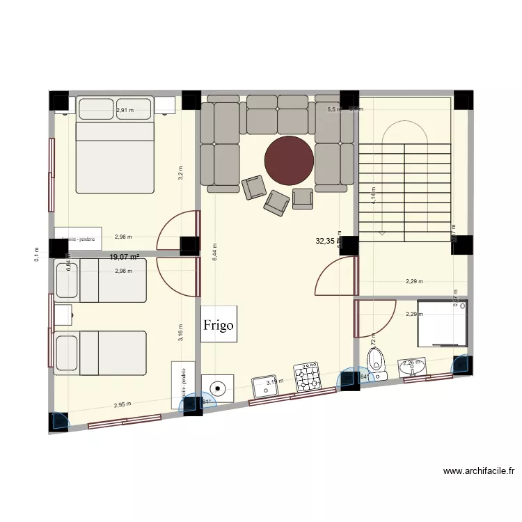calabonita T3. Plan de 2 et 51 m² calabonita T3. Plan de 2 et 51 m²