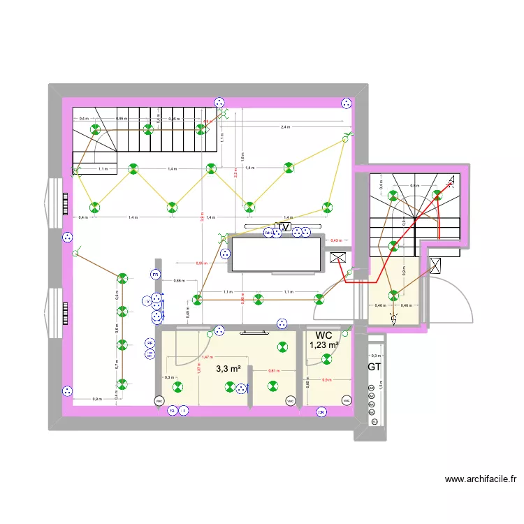 Appt C électricité. Plan de Appt C électricité. Plan de