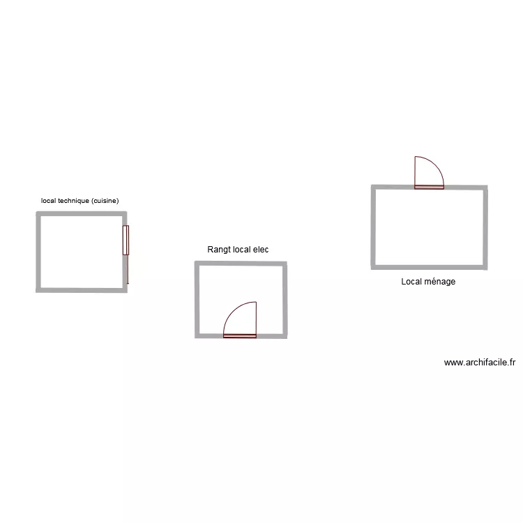 locaux 123 vide. Plan de 