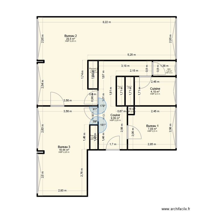 nesteen. Plan de 11 pièces et 71 m2