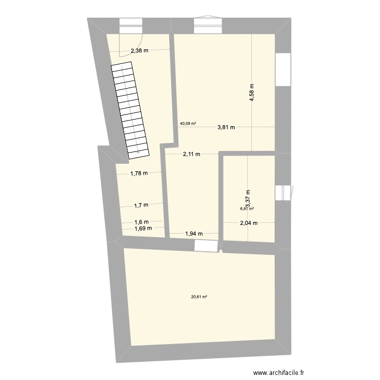 plan niveau 0 le bon. Plan de 3 pièces et 68 m2