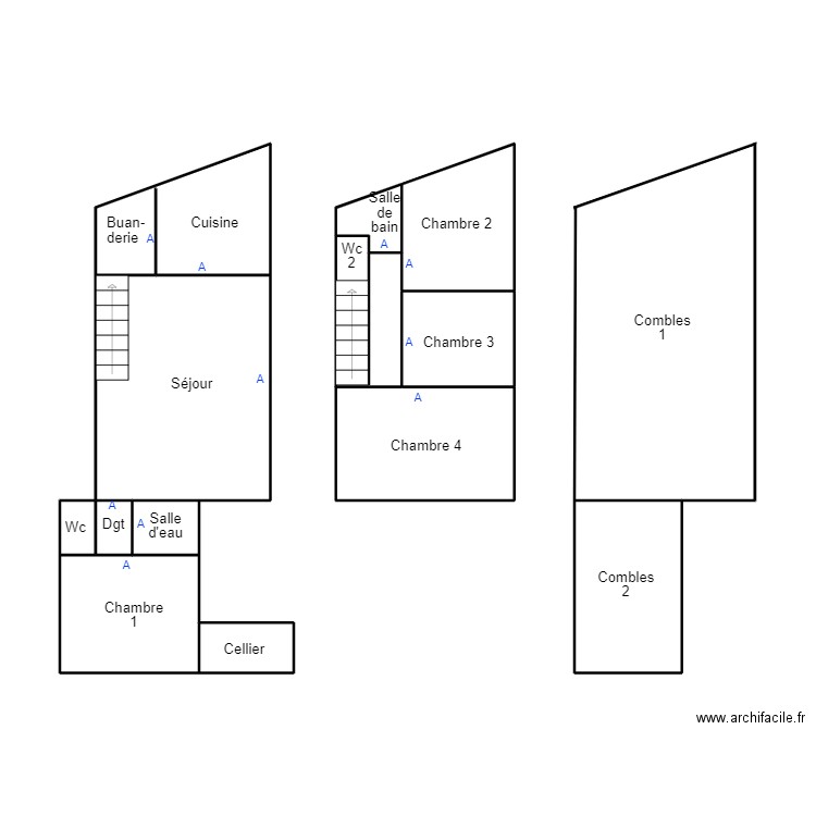 LEGUILVINEC LEBEC. Plan de 13 pièces et 44 m2