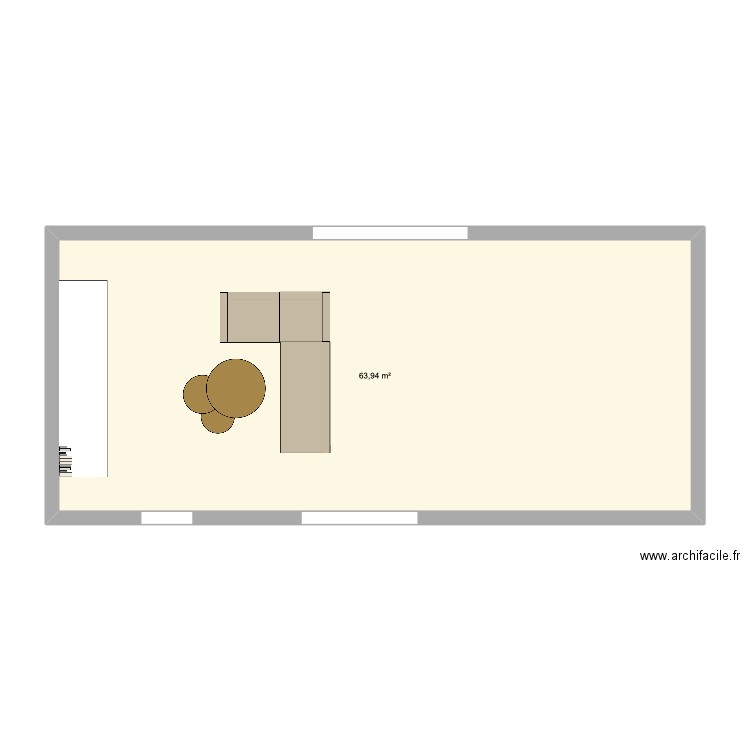 Portillo Sofa Boho. Plan de 1 pièce et 64 m2