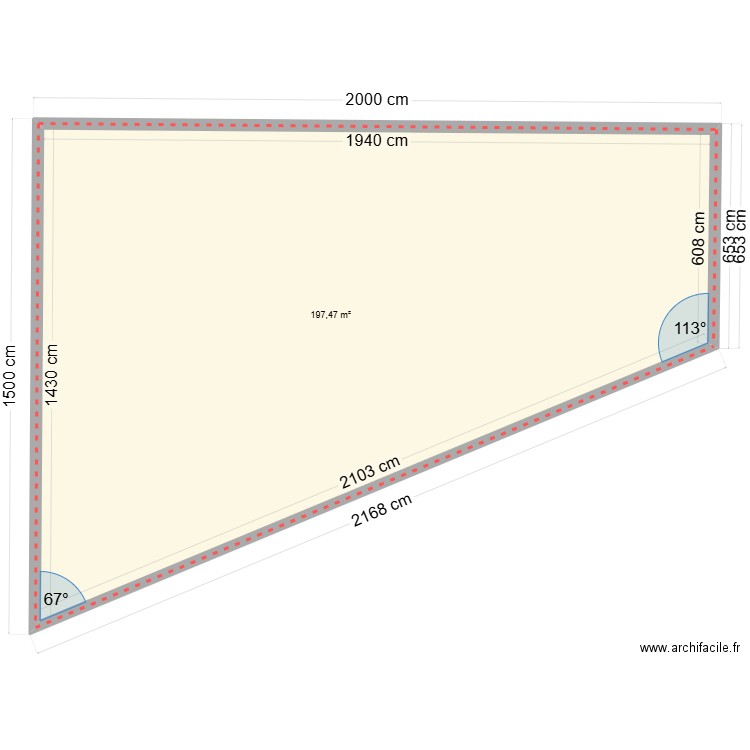 plan 1. Plan de 1 pièce et 197 m2