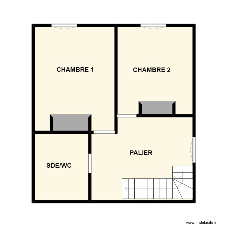 GILLIOT 1R. Plan de 6 pièces et 41 m2