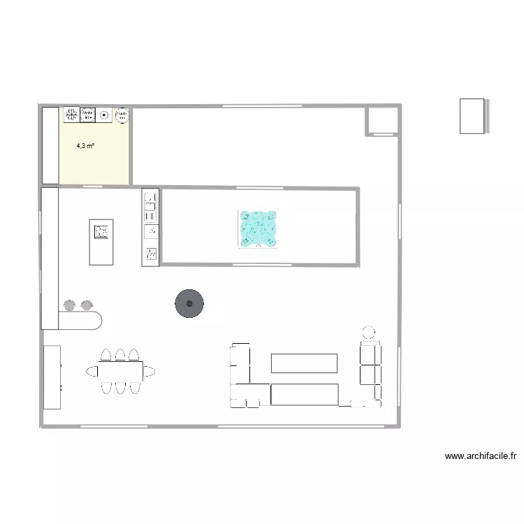 Plan maison contenaire. Plan de 1  et 4 m²