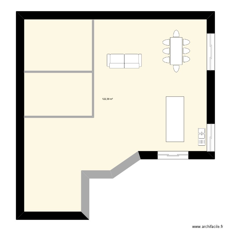 plan2. Plan de 1 pièce et 122 m2
