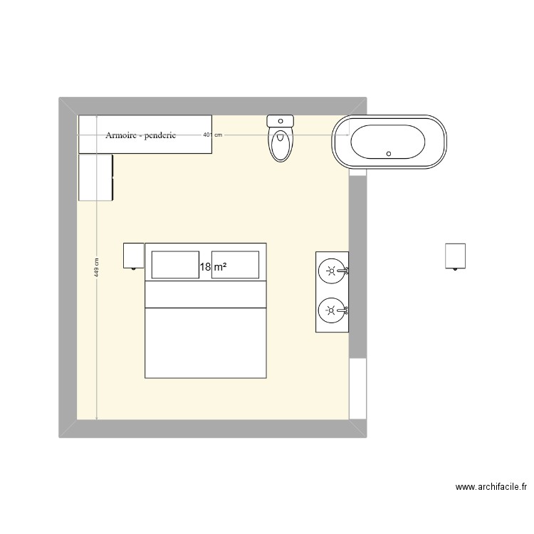 Chambre. Plan de 0 pièce et 0 m2