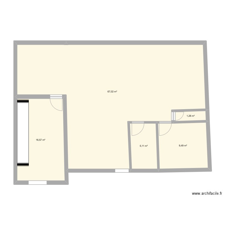 11bmaisonneuve. Plan de 5 pièces et 99 m2
