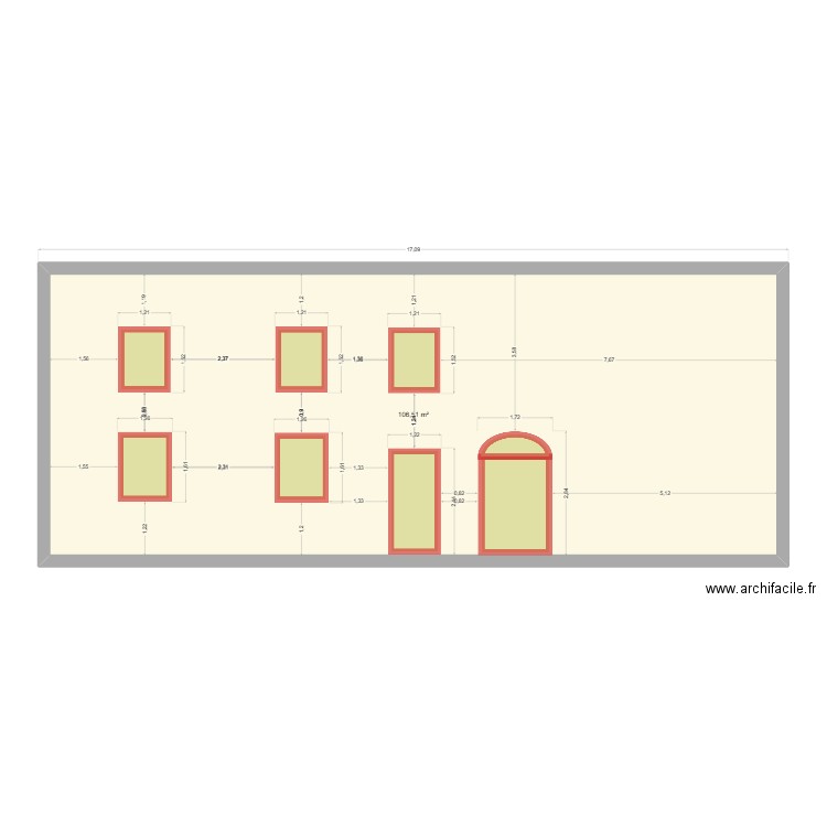 bab_02. Plan de 1 pièce et 107 m2