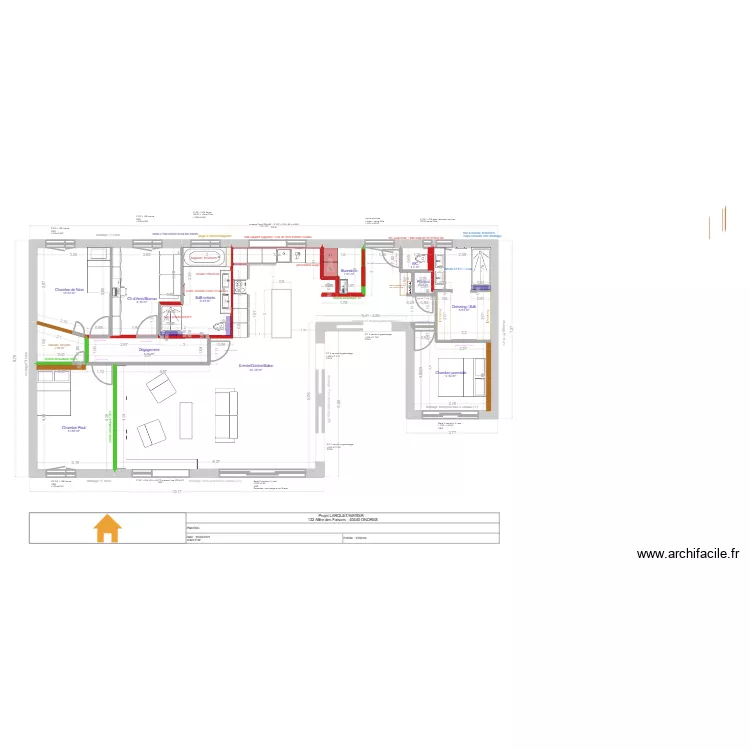projet  LARQUET/WATIER : am&eacute;nagement 18.09.25 menuisier. Plan de 