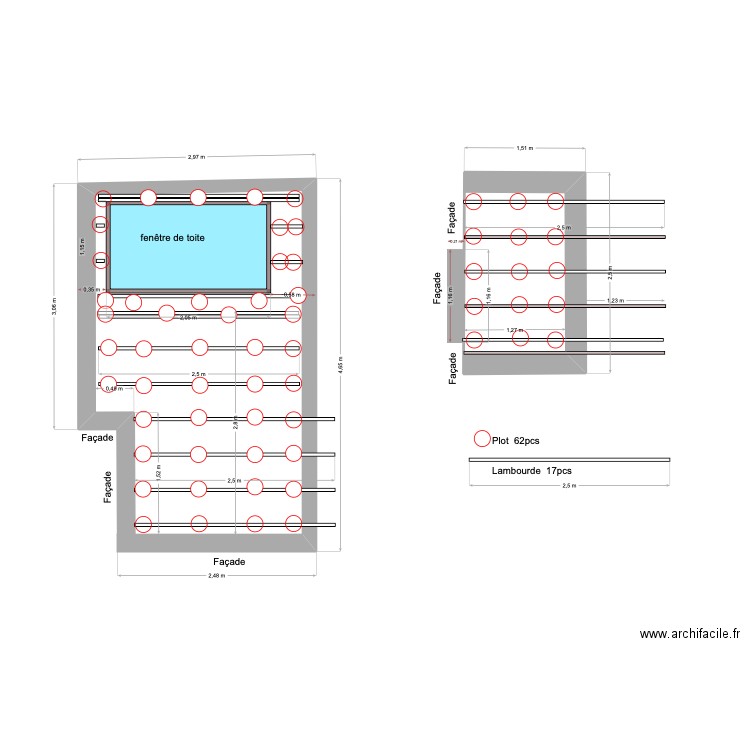Boris lambourdes. Plan de 1 pièce et 3 m2