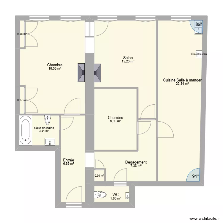 Plan Goncalves. Plan de 11  et 86 m²