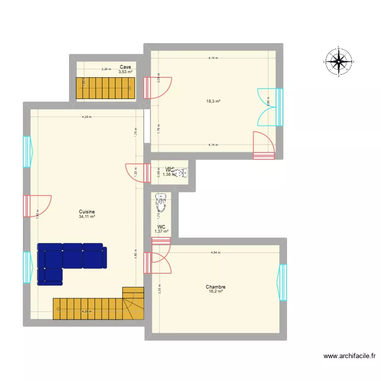 JFB. Plan de 6 et 75 m² JFB. Plan de 6 et 75 m²