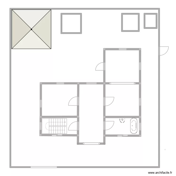 Plan preliminaire. Plan de 4 pièces et 305 m²
