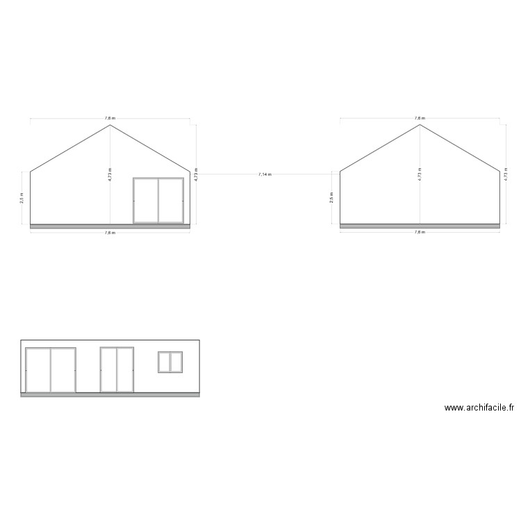 plan de facade 1. Plan de 0 pièce et 0 m2