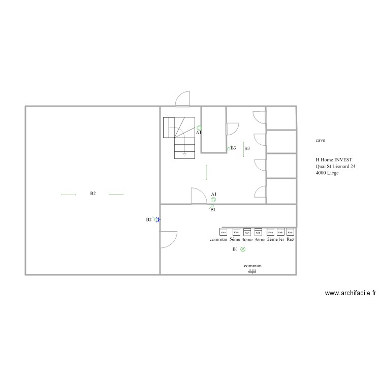 rez de 1 leonard 12++commun++. Plan de 6 pièces et 20 m2