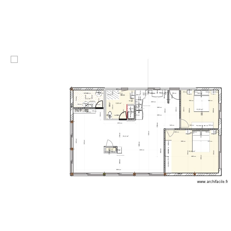 zelande 13 situation Projetée. Plan de 7 pièces et 98 m2