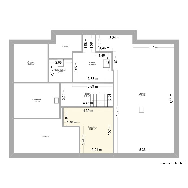 St Laurent de Brévedent R+1. Plan de 9 pièces et 139 m2