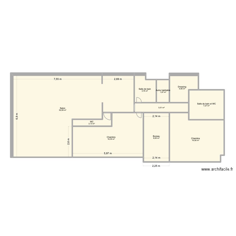 projet3. Plan de 10 pièces et 119 m2