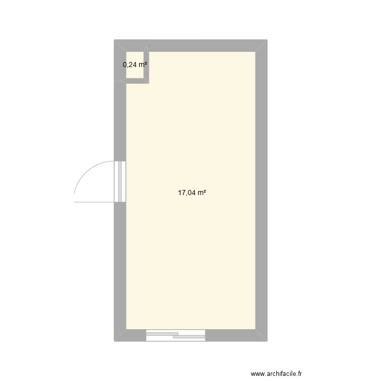 SaintBo. Plan de 2 pièces et 17 m2