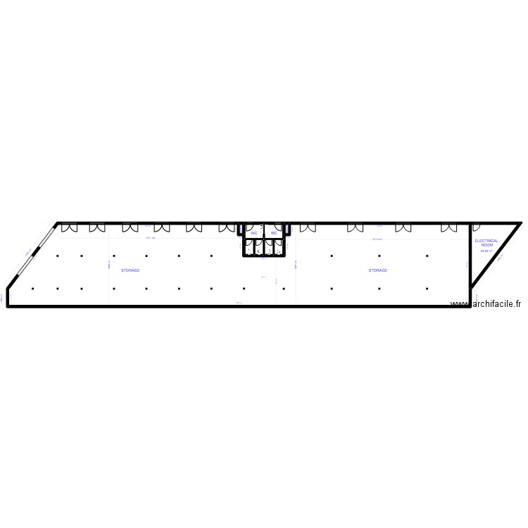 LAYOUT BUILDING SP MESURES NEW. Plan de 60 pièces et 3588 m2