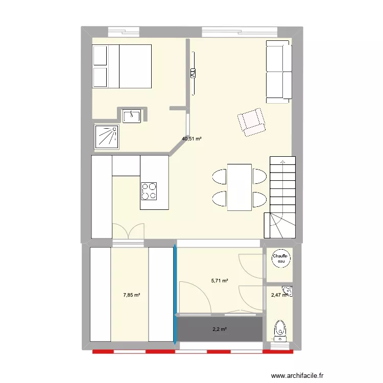 MAISON RDC option 1. Plan de 