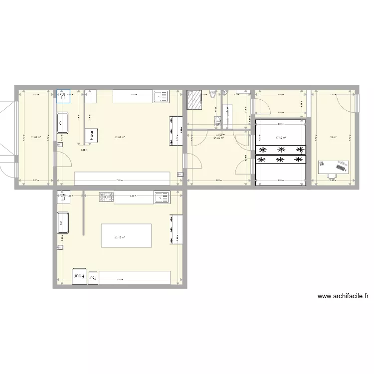 Centrale Kitchen. Plan de 