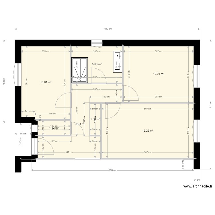 Partie Nuit. Plan de 0 pièce et 0 m2