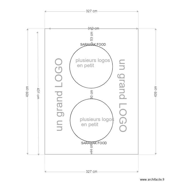 PAPIER KEBAV. Plan de 1 pièce et 14 m2