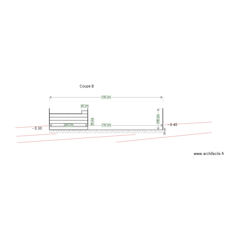 Coupe B. Plan de 0 pièce et 0 m2