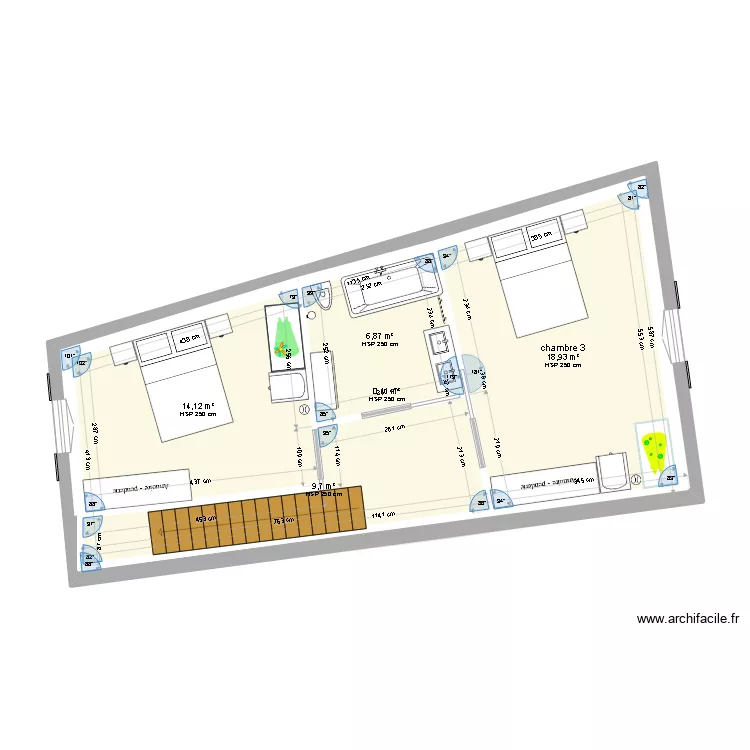 Gîte N°2 PMR. Plan de Gîte N°2 PMR. Plan de