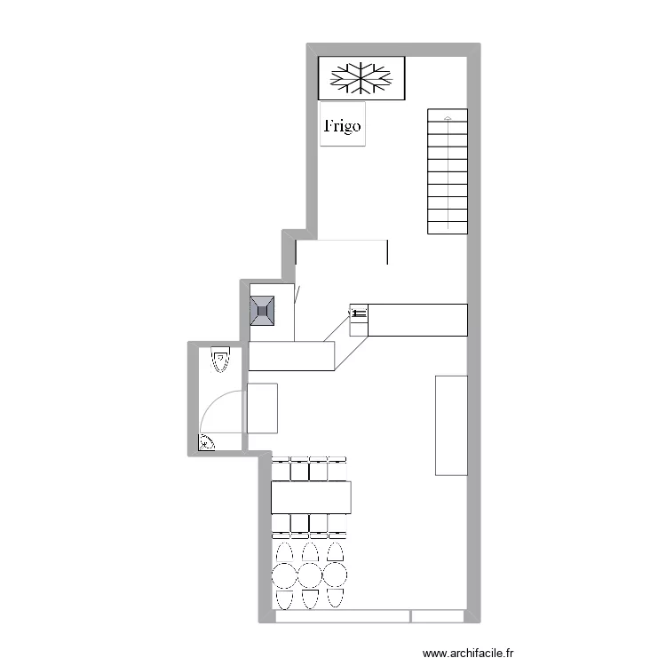 BAR A SALADE TOILETE FERMEE. Plan de 