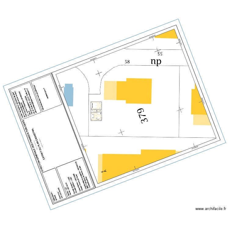 Maison avec cadastre en image projet abri. Plan de 0 pièce et 0 m2