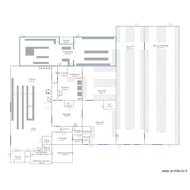 Plan Atelier Production Emballage. Plan de 0 pièce et 0 m2