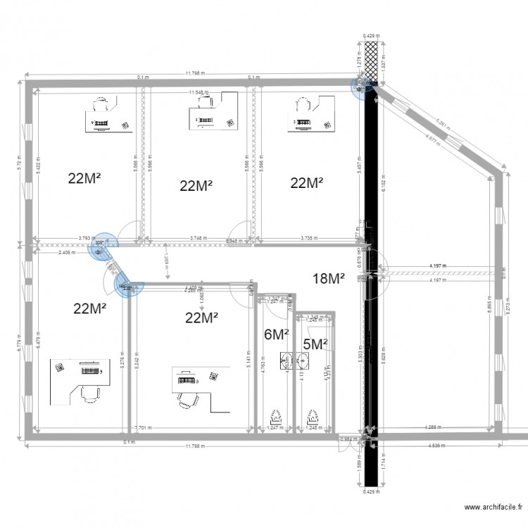 PROJET GARGES PLAN 1ER ETAGE HYPOTHESE 2. Plan de 0 pièce et 0 m2