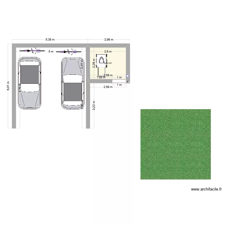 garageseul. Plan de 1 et 6 m² garageseul. Plan de 1 et 6 m²