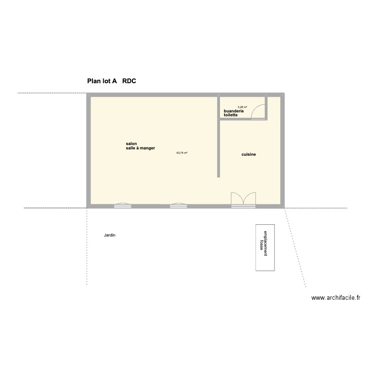 RDC BOURG LOT A. Plan de 0 pièce et 0 m2