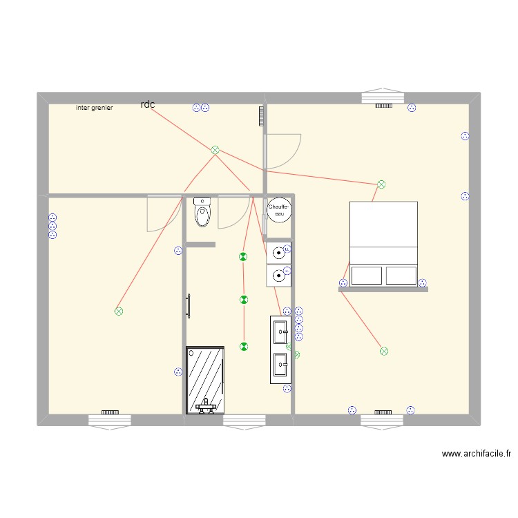 quentin etage. Plan de 5 pièces et 70 m2