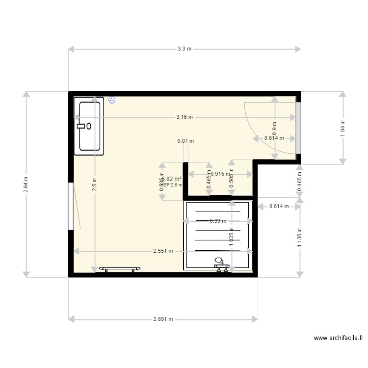 FOUQUET 1 Existant. Plan de 0 pièce et 0 m2