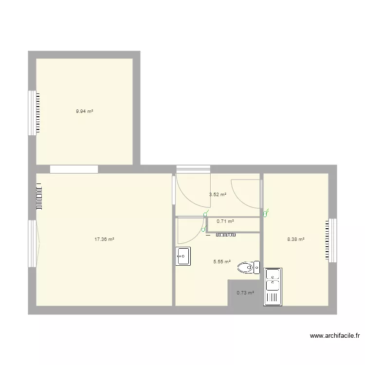 St Jean T2 2. Plan de 