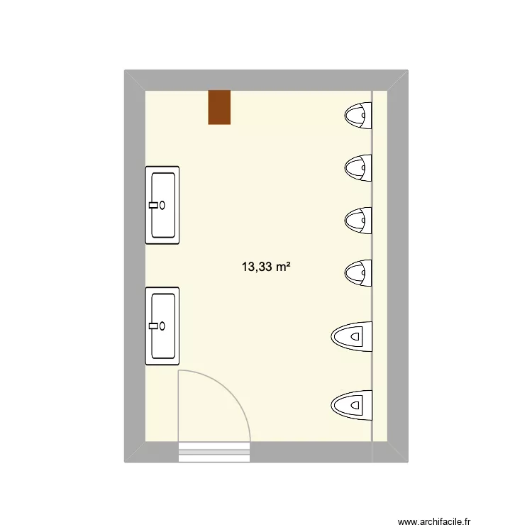 WC H 1. Plan de 1 et 13 m² WC H 1. Plan de 1 et 13 m²