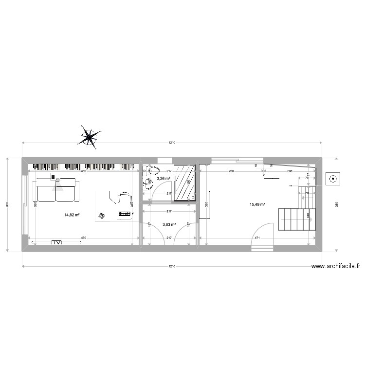 FORGE2. Plan de 4 pièces et 37 m2