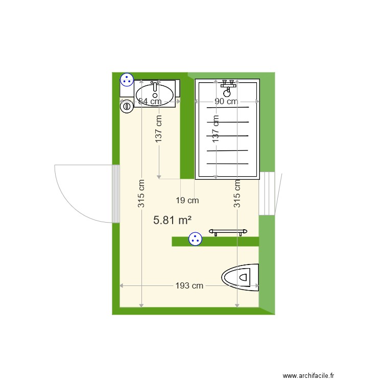 Salle eau 1. Plan de 0 pièce et 0 m2