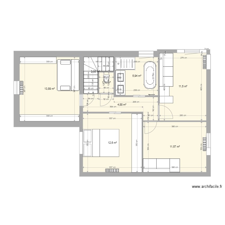Etage. Plan de 0 pièce et 0 m2