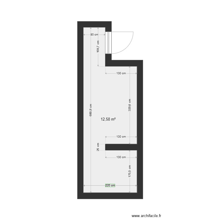 CAVE DELEPOULLE. Plan de 1 pièce et 13 m2