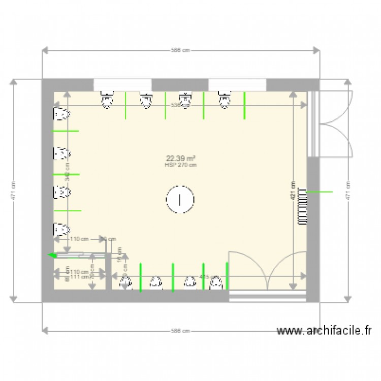 Sanitaire 1 état initial. Plan de 0 pièce et 0 m2