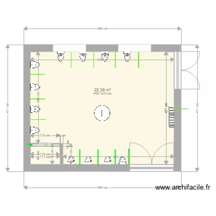 Sanitaire 1 &eacute;tat initial. Plan de 