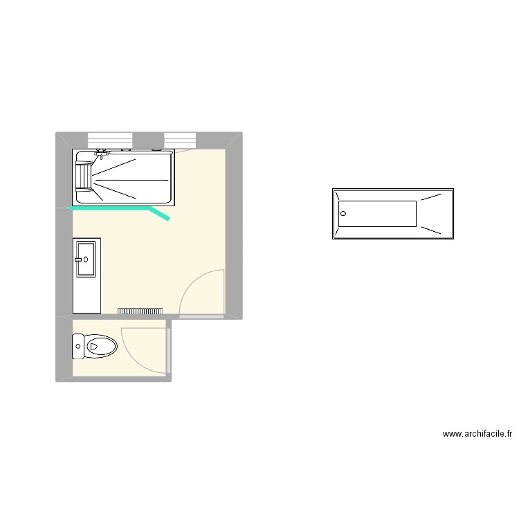 GAMAIN PROJET. Plan de 2 pièces et 7 m2